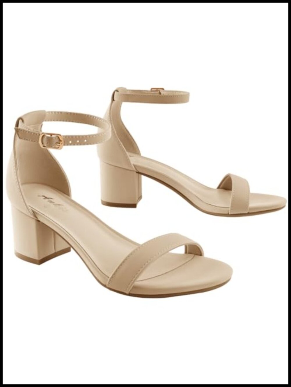 Low Block Heel Sandals with Adjustable Ankle Strap